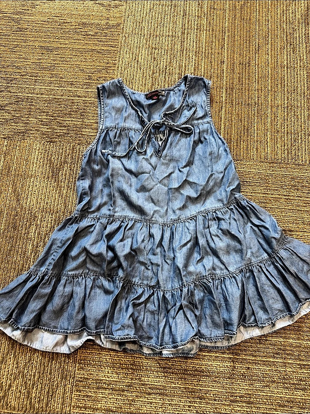 JNY Style Denim-Style Ruffle Dress